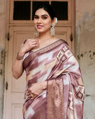 Delightful Pure Silk Jacquard Coffee Color Saree