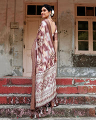 Delightful Pure Silk Jacquard Coffee Color Saree