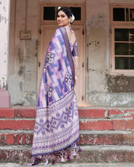 Delightful Pure Silk Jacquard Blue Color Saree