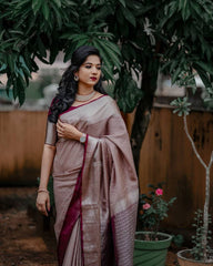 Awesome Banarasi Soft Silk Maroon Color Saree