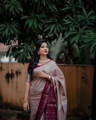 Awesome Banarasi Soft Silk Maroon Color Saree