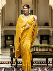 Trendy Haldi Wear Yellow Color Banarasi Silk Saree