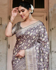 Classic Pure Jacquard Silk Coffee Color Saree