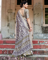 Classic Pure Jacquard Silk Coffee Color Saree