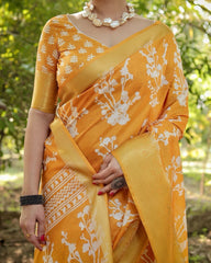 Luxuriant Haldi Wear Yellow Color Pure Jacquard Silk Saree