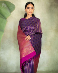 Awesome Banarasi Soft Silk Purple Color Saree