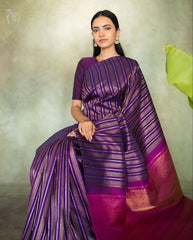 Awesome Banarasi Soft Silk Purple Color Saree