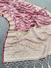 Charming Banarasi Silk Pink Color Saree