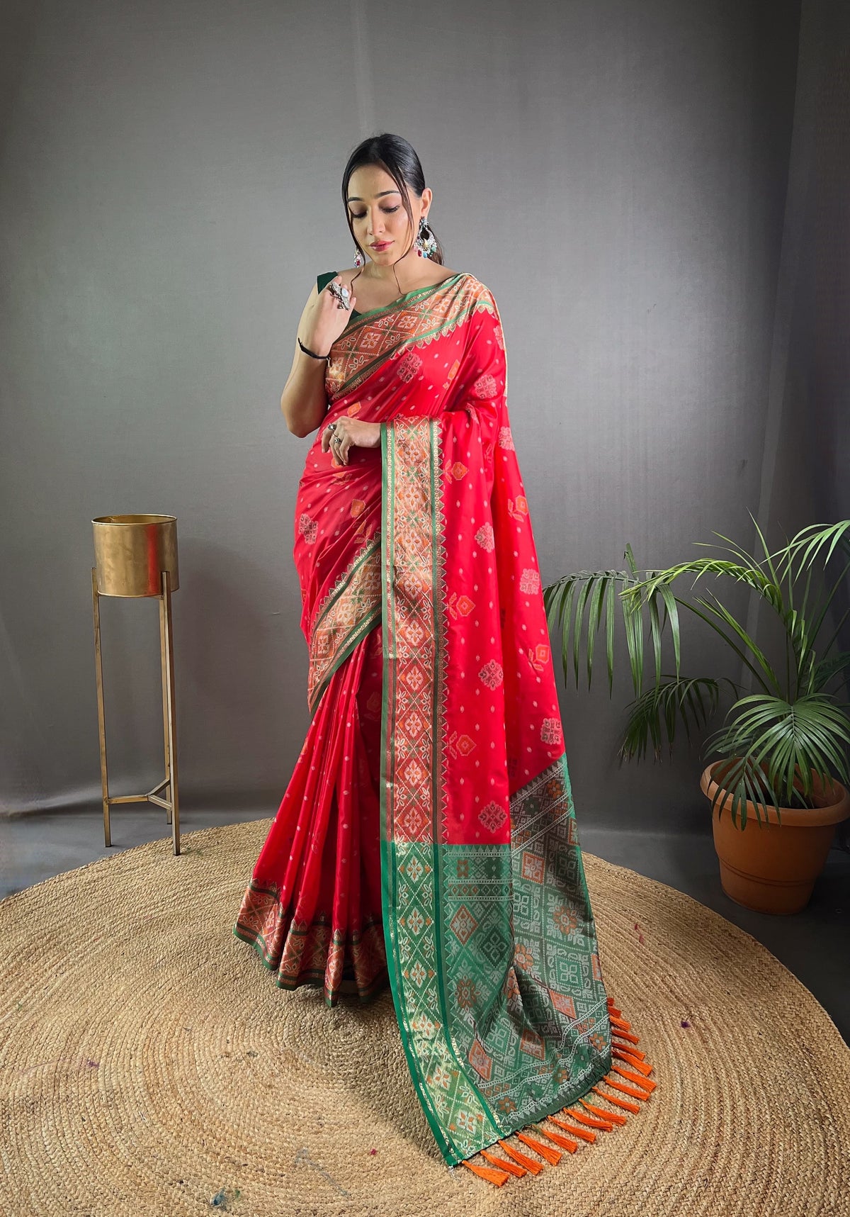 Exclusive Red Color Patola Silk Saree