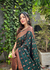 Peaceful Green Color Silk Saree