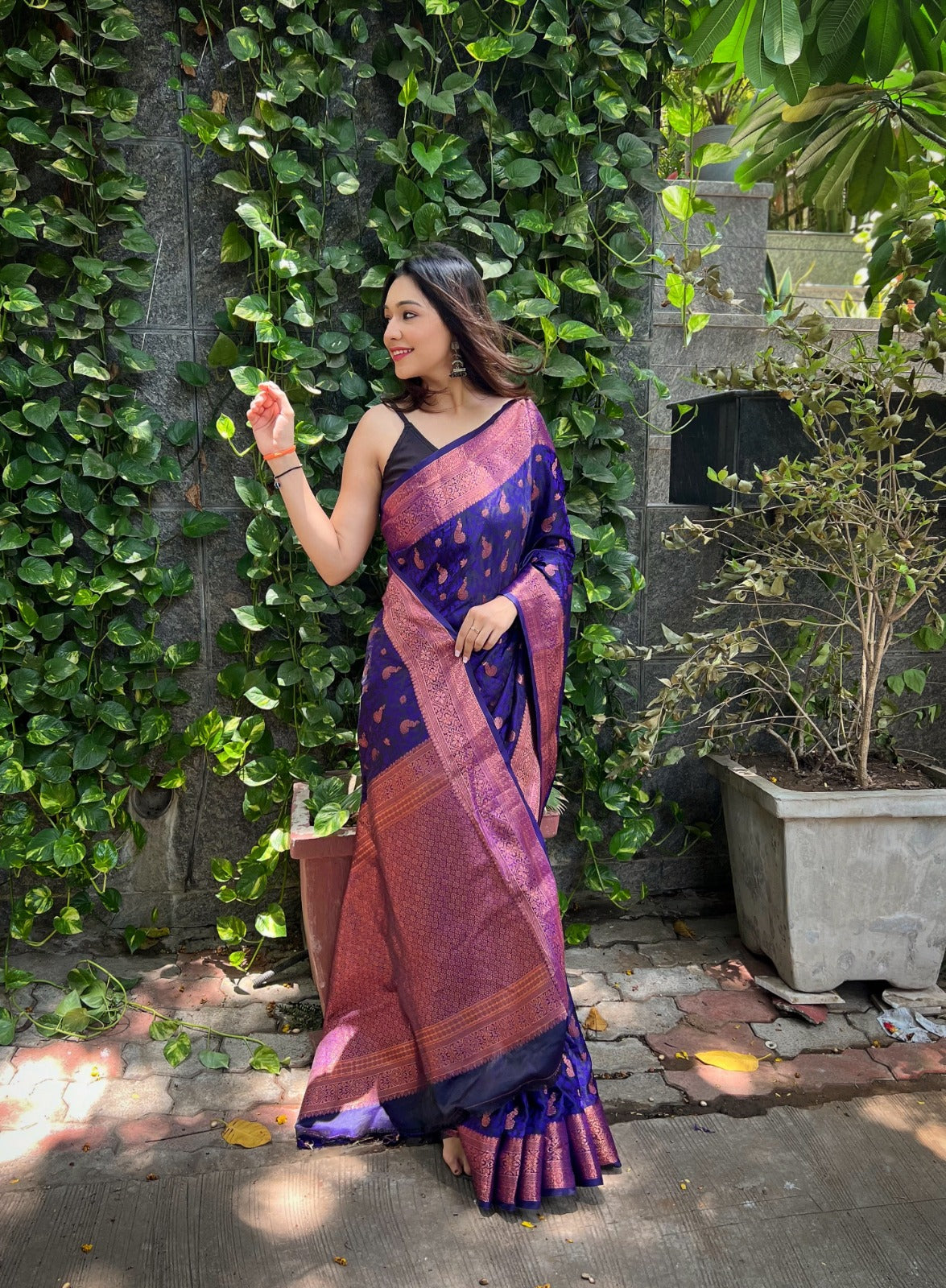 Peaceful Blue Color Silk Saree