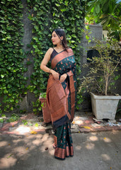 Peaceful Green Color Silk Saree