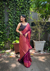 Peaceful Pink Color Silk Saree