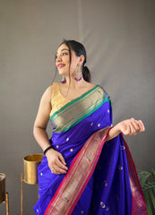 Preferable Blue Color Paithani Saree