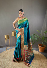 Preferable Rama Color Paithani Saree