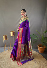 Preferable Purple  Paithani Saree