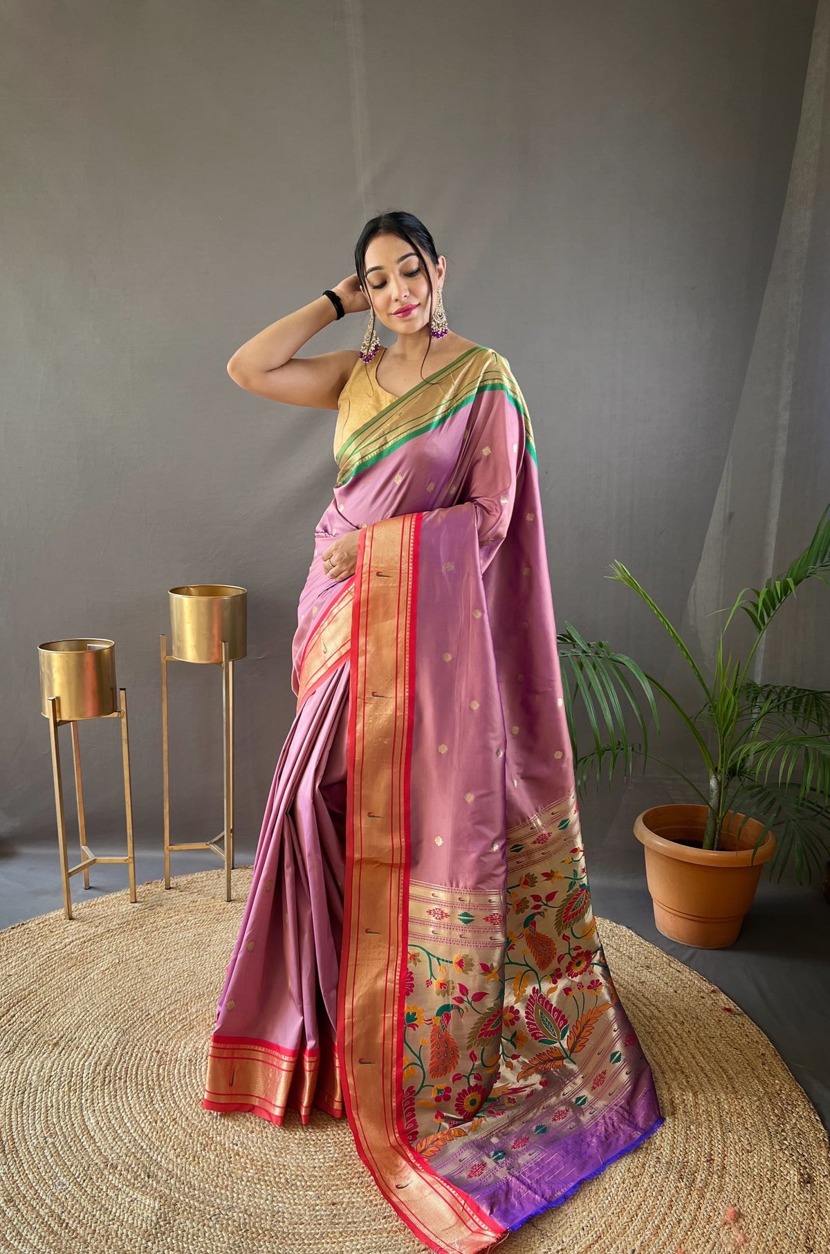 Preferable Pink Color Paithani Saree