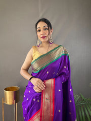 Preferable Purple  Paithani Saree