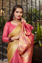 Exotic Yellow Color Tissue Silk Saree