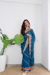 Glimmering Georgette Rama Color Saree