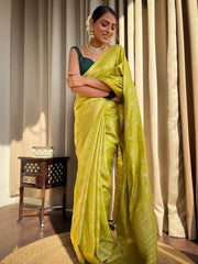 Adorable Haldi Wear Yellow Color Lichi Silk Saree