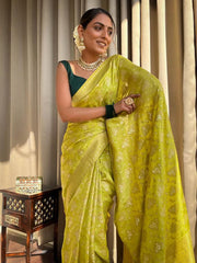 Adorable Haldi Wear Yellow Color Lichi Silk Saree