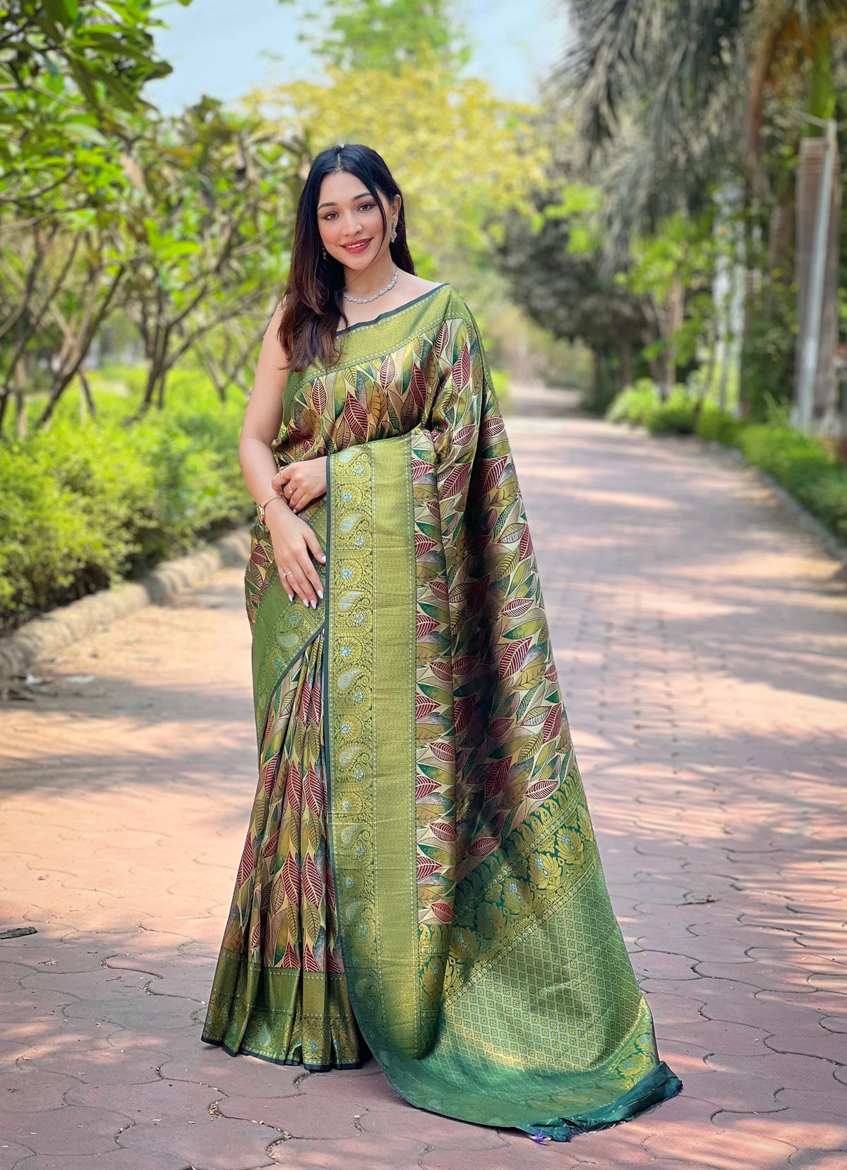 Marvelous Kanchipattu Silk Green Color Saree