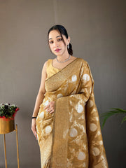 Demanding Cotton Haldi Wear Yellow Color Saree