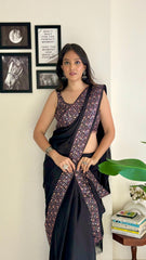 Adorable Rangoli Silk Black Color Saree