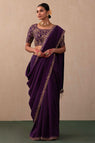 Eyes Catching Vichitra Silk Purple Color Saree