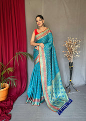 Precious Patola Silk Sky Color Saree