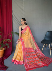 Wonderful Cotton Orange Color Saree