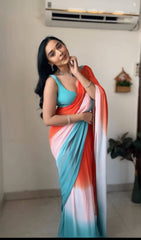 Charming Georgette Ready To Wear Multi Color Saree