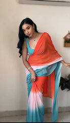 Charming Georgette Ready To Wear Multi Color Saree