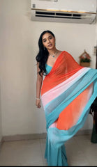 Charming Georgette Ready To Wear Multi Color Saree