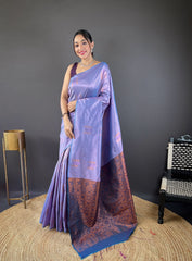 Outstanding Cotton Purple Color Saree