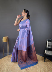 Outstanding Cotton Purple Color Saree