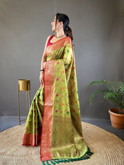 Classic Organza Tissue Silk Perrot Color Saree