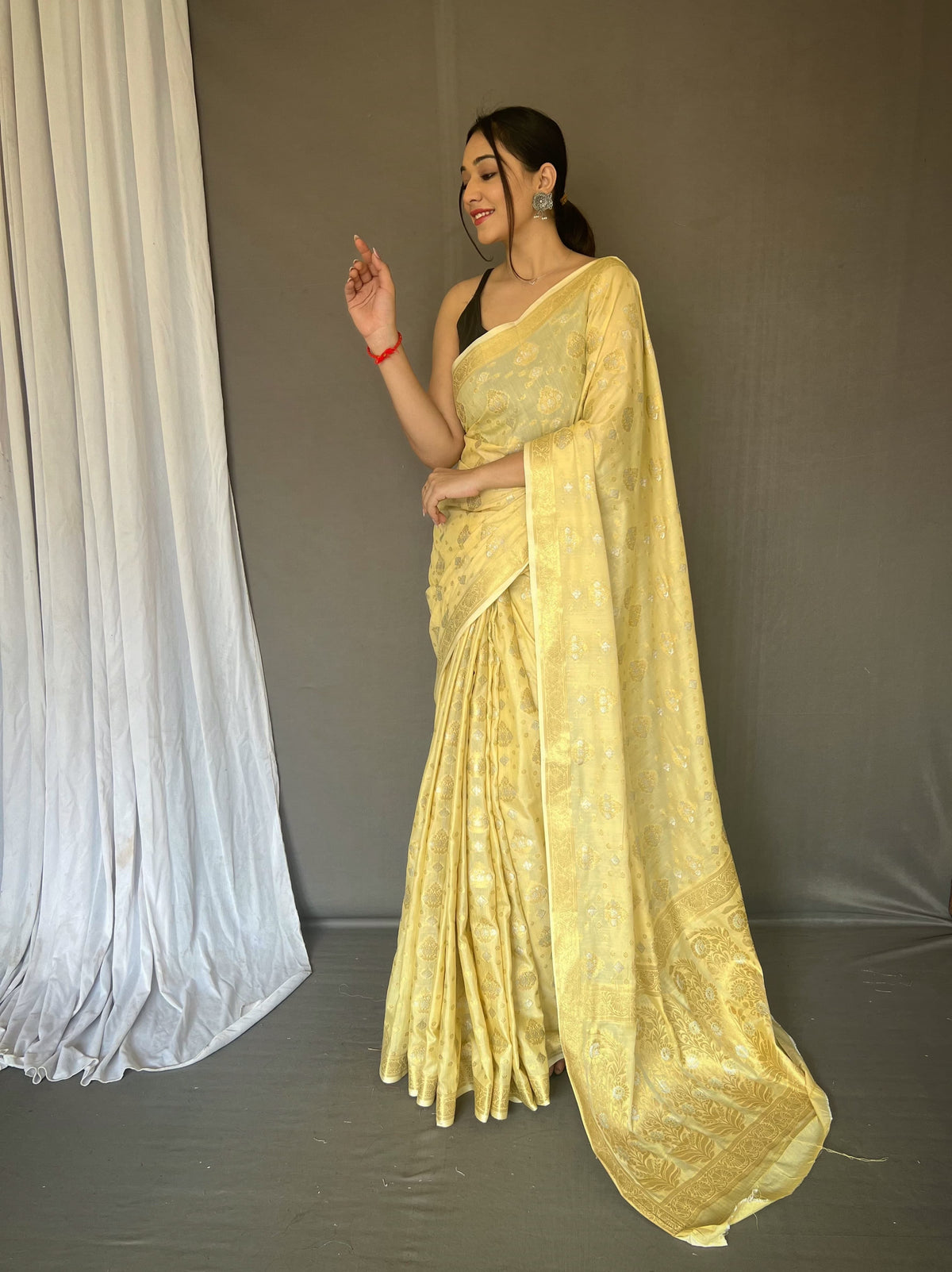 Wedding Wear Haldi Wear Yellow Color Silk Saree