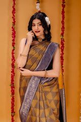 Wonderful Banarasi Silk Musterd Color Saree