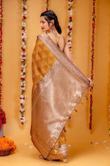 Wonderful Banarasi Silk Musterd Color Saree