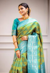 Wonderful Banarasi Silk Sky Color Saree