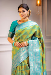 Wonderful Banarasi Silk Sky Color Saree