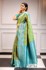 Wonderful Banarasi Silk Sky Color Saree