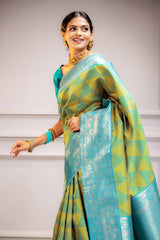 Wonderful Banarasi Silk Sky Color Saree