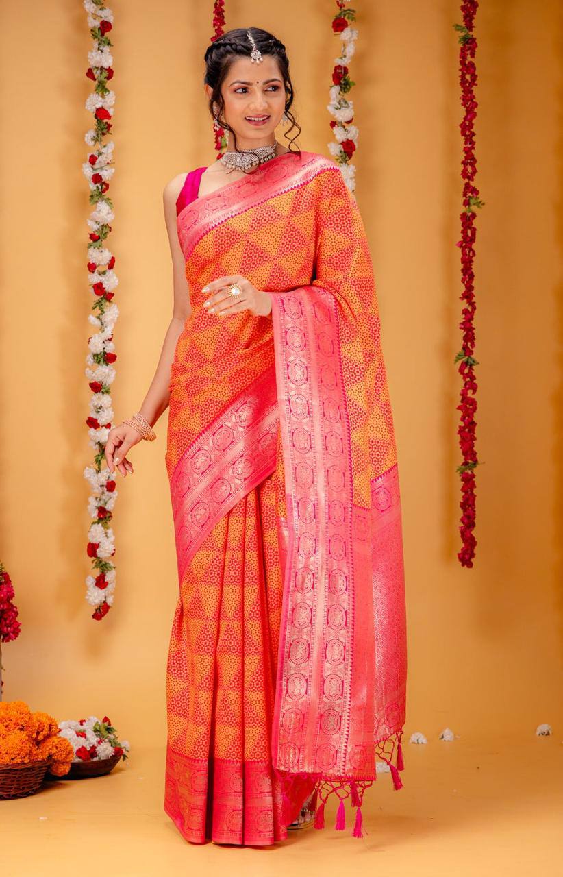 Wonderful Banarasi Silk Pink Color Saree