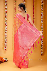 Wonderful Banarasi Silk Pink Color Saree