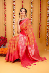 Wonderful Banarasi Silk Pink Color Saree