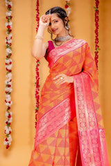 Wonderful Banarasi Silk Pink Color Saree