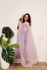 Exotic Pure Organza Light Purple Color Saree